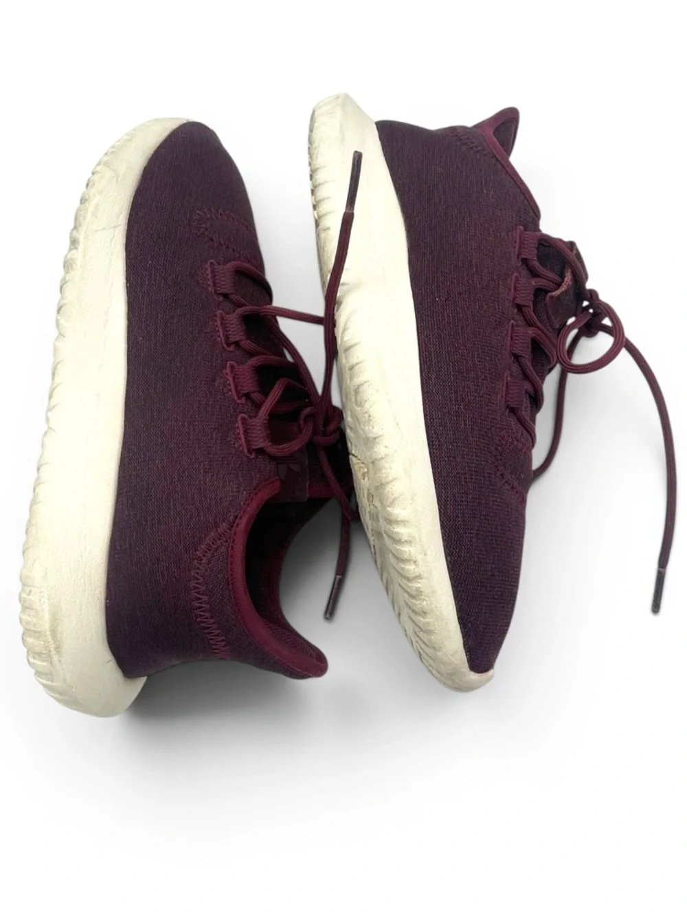 Adidas Tubular Shadow Burgundy Knit Sneakers Women’s 7.5 Casual Comfort - Picture 7 of 10